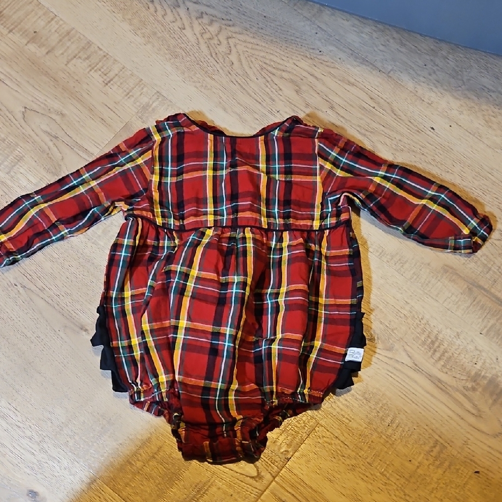 Ruffle Butts Festive Plaid Romper